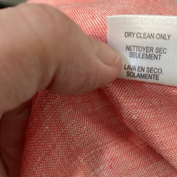 WORTH linen salmon colored tunic, size P, EC - Picture 7 of 9